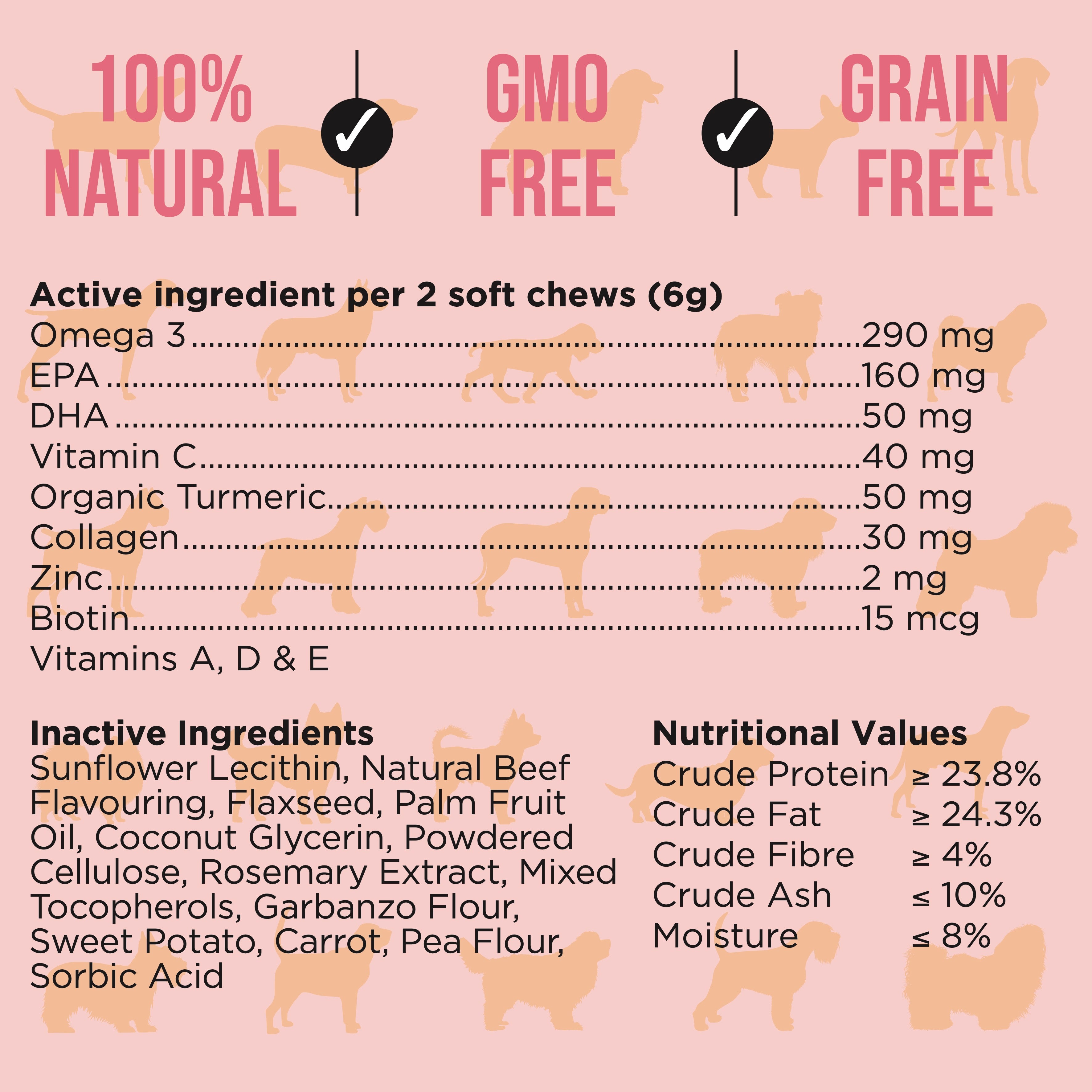 Skin & Coat Supplements for Dogs – 120 Soft Chews  | BestBark